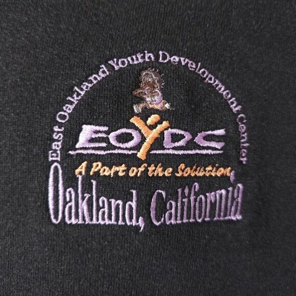 Vintage Oakland Track & Field Sweatshirt Mens Size XL Black EOYDC Mock Neck - Picture 3 of 6